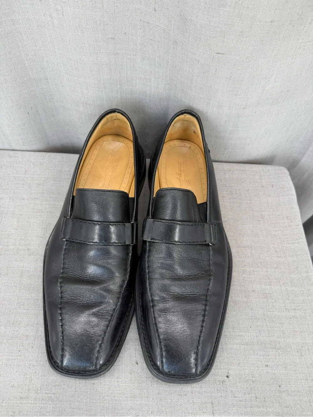 Brass Boot Walking Glove Shoes Sz 8.5 Loafers Black Soft  Leather
